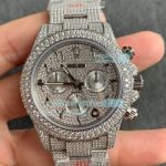 JVS Factory Replica Rolex Daytona Full Diamond Watch SS Arabic Numerals Dial 40MM